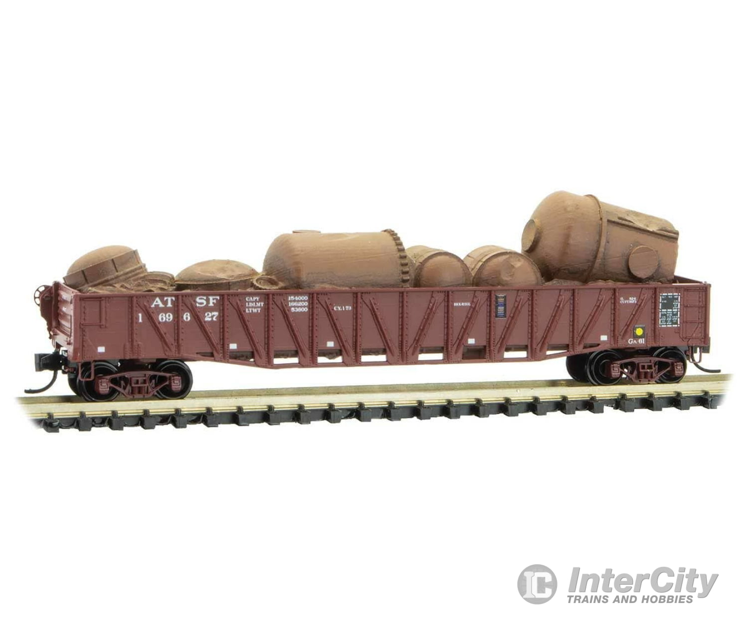 Micro Trains N 6200080 50’ Composite Gondola With Fishbelly Sides Drop Ends Scrap Load - Ready T