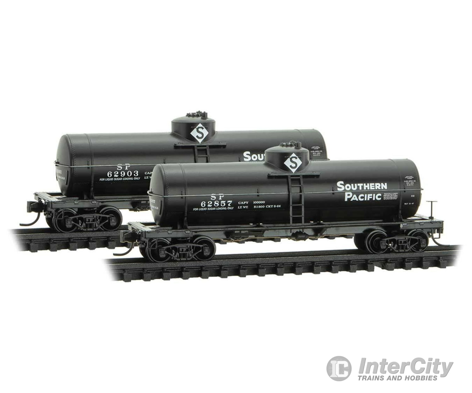 Micro Trains N 6500126 39’ Single-Dome Tank Car Southern Pacific 62857 (Black White Sans Serif