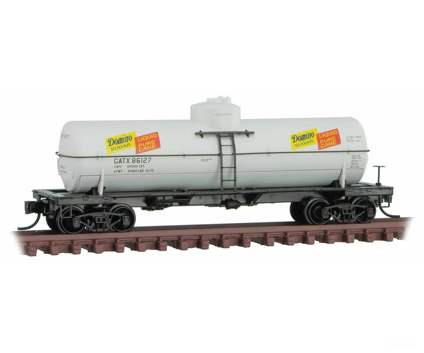Micro Trains N 6500176 39’ Single-Dome Tank Car Domino Sugar Gatx 86127 (Gray Yellow Red Sweet