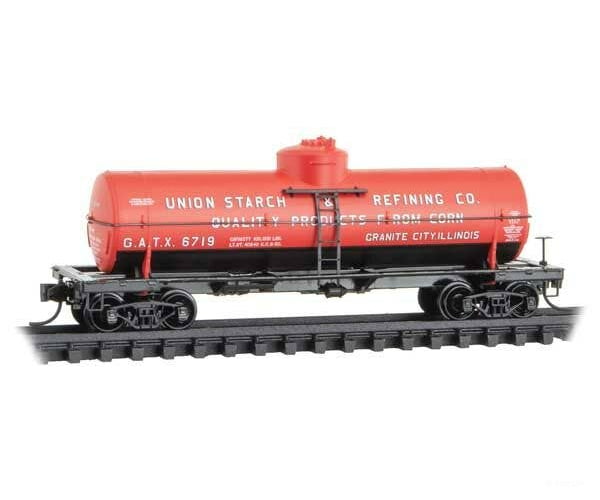 Micro Trains N 6500216 39’ Single-Dome Tank Car Union Starch & Refining Co. Gatx #6719 (Red Black