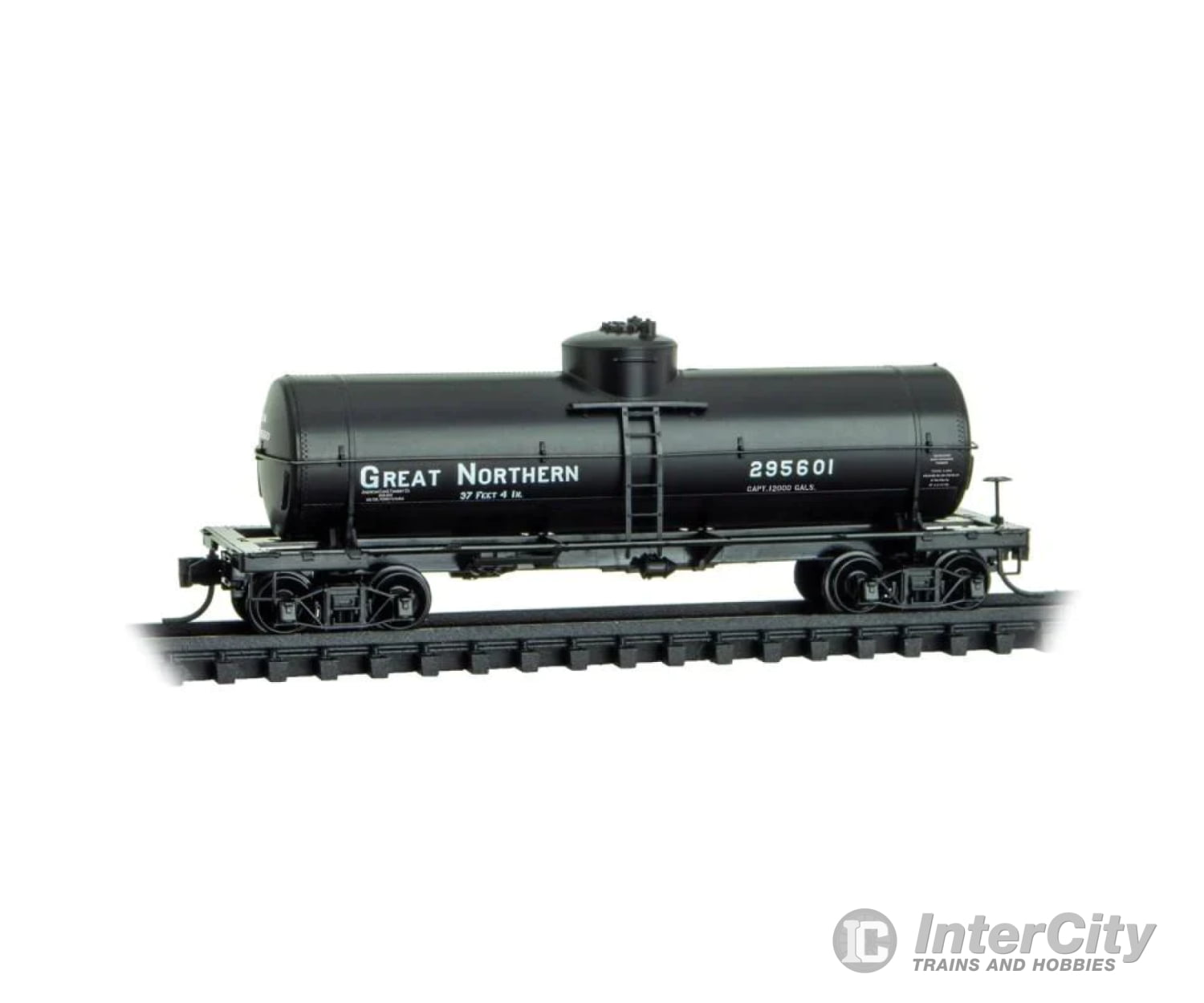 Micro Trains N 6500306 39 Single-Dome Tank Car - Ready To Run -- Great Northern #295601 (Black)