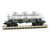 Micro Trains N 6600130 3-Dome Tank Car - Ready To Run -- Petri Wine Co. Gatx 904 (Silver Black Red