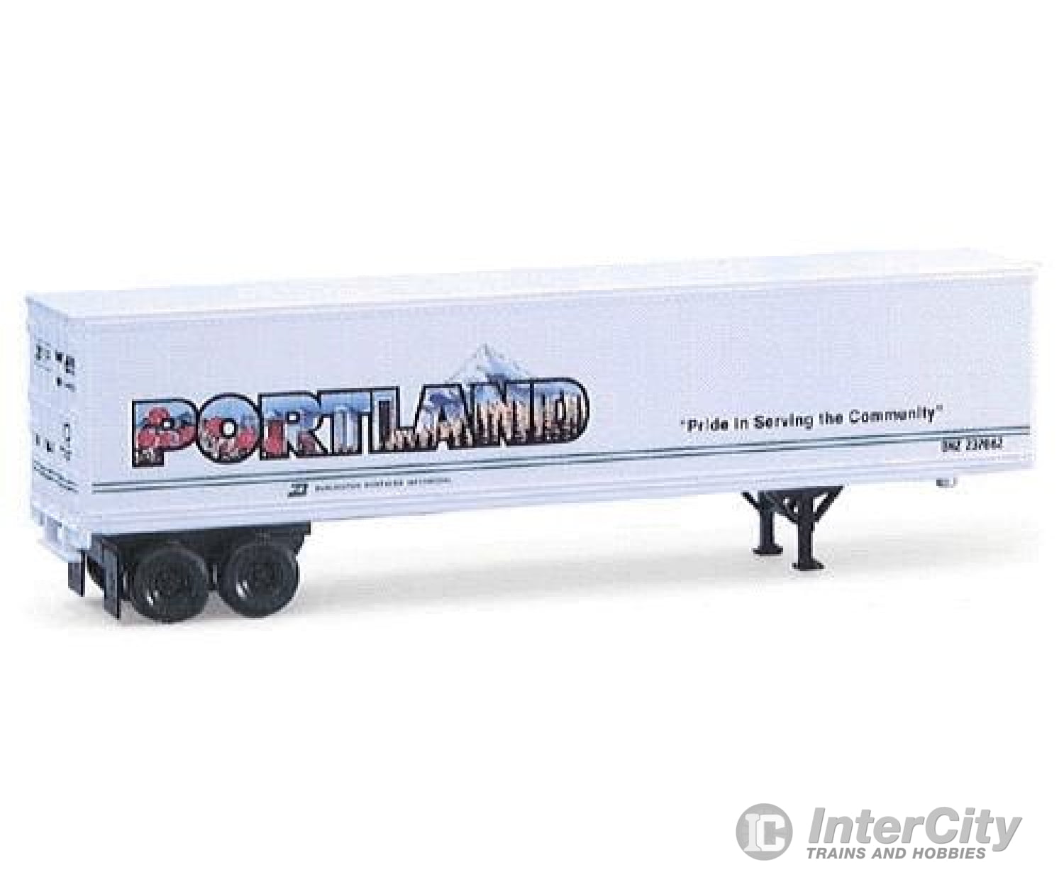 Micro Trains N 67210 45 Intermodel Trailer -- Burlington Northern Intermodal Cityscape Portland Or