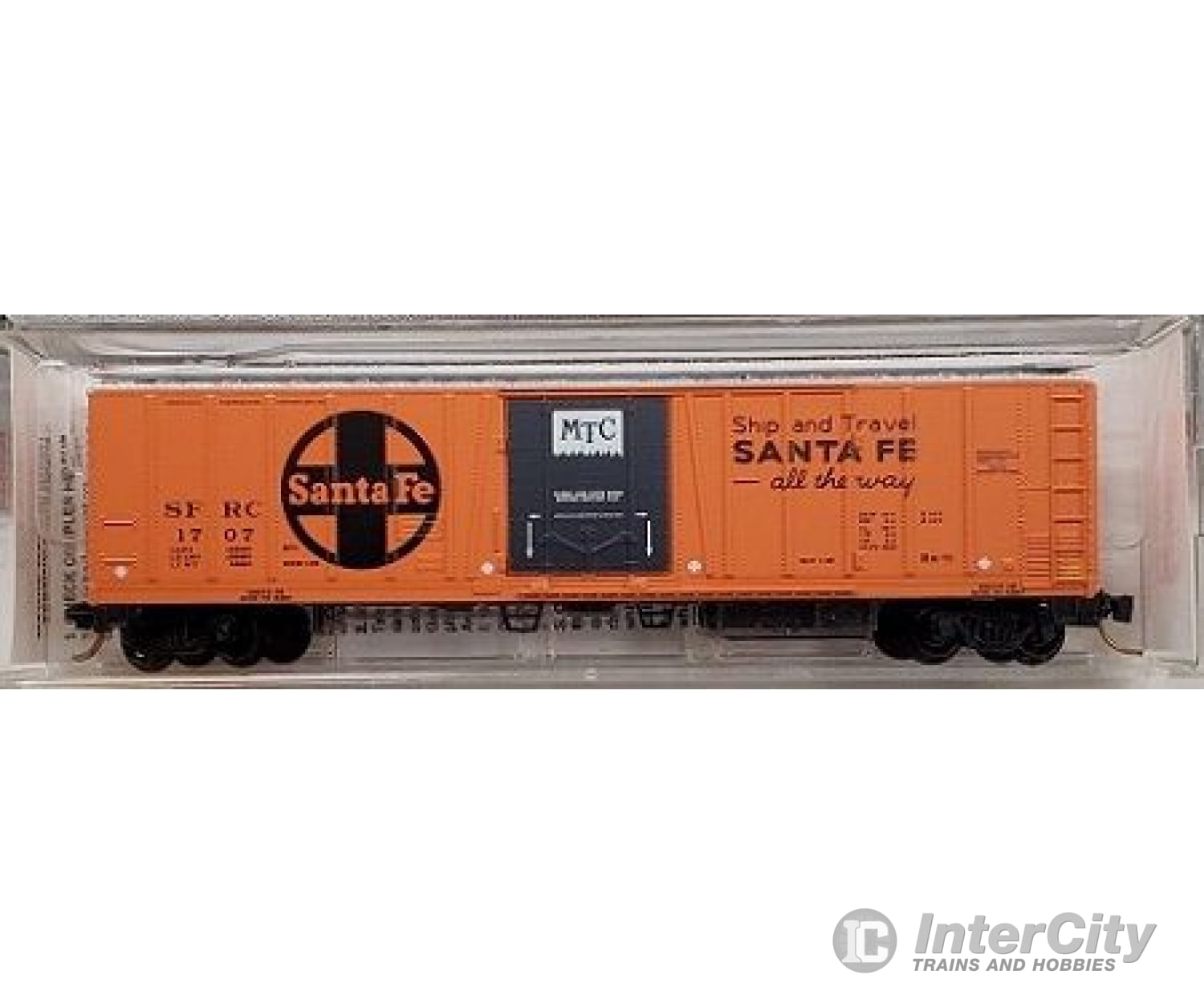 Micro Trains N 70070 51 3-3/4 Rib Side Mechanical Reefer -- Santa Fe Sfrc #1796 (Orange Aluminum