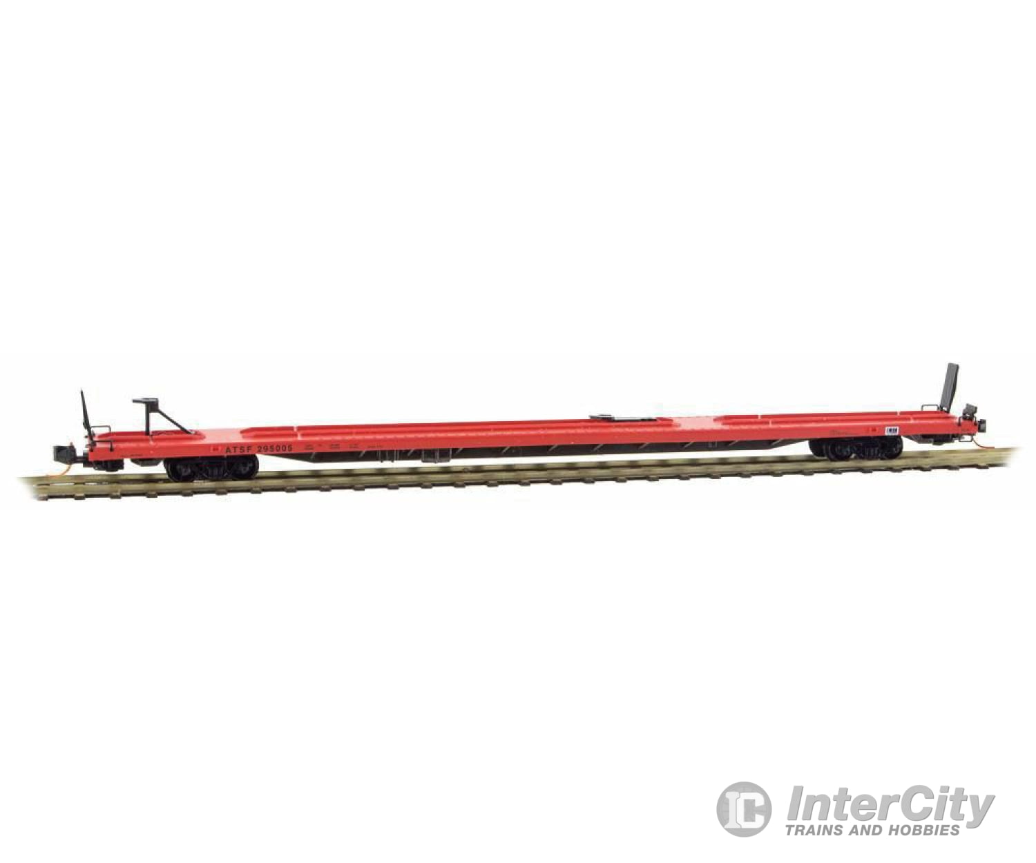 Micro Trains N 7100051 894 Tofc Intermodal Flatcar - Ready To Run -- Santa Fe #295005 (Orange Black)