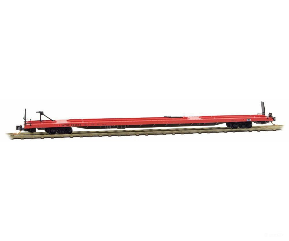 Micro Trains N 7100052 894 Tofc Intermodal Flatcar - Ready To Run -- Santa Fe #295019 (Orange Black)