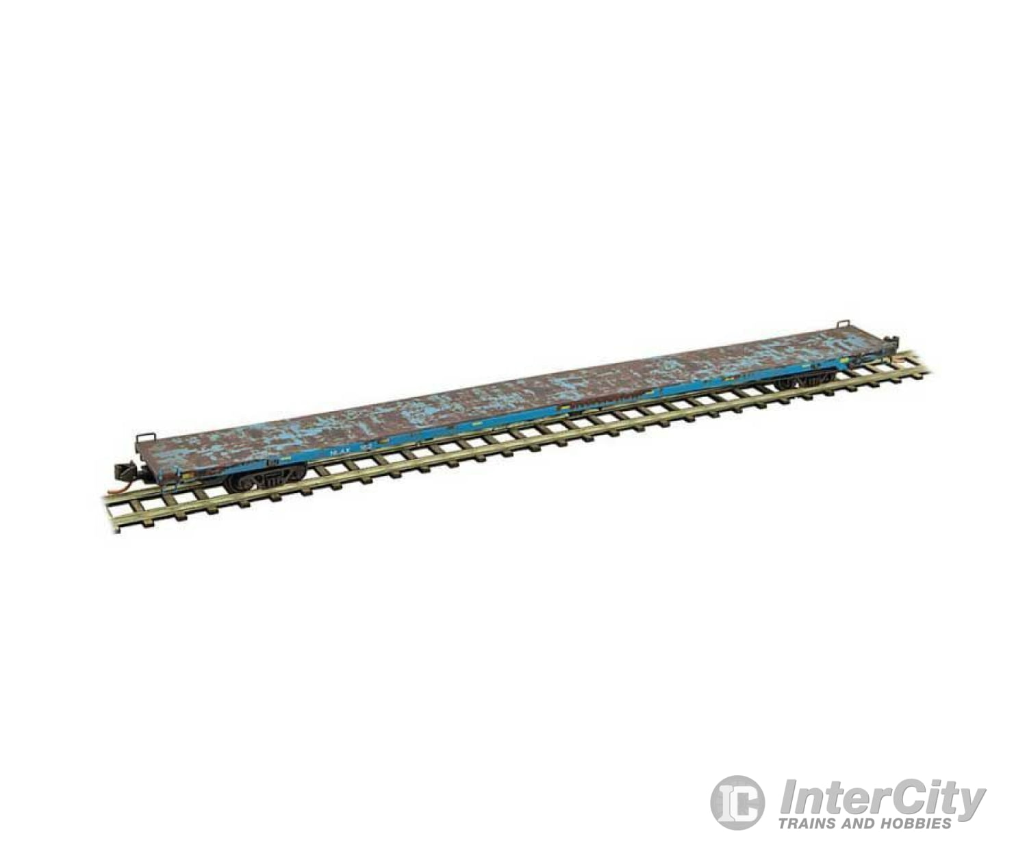 Micro Trains N 7100830 894 Tofc Intermodal Flatcar - Ready To Run -- Nasa Nlax 162 (Weathered Blue