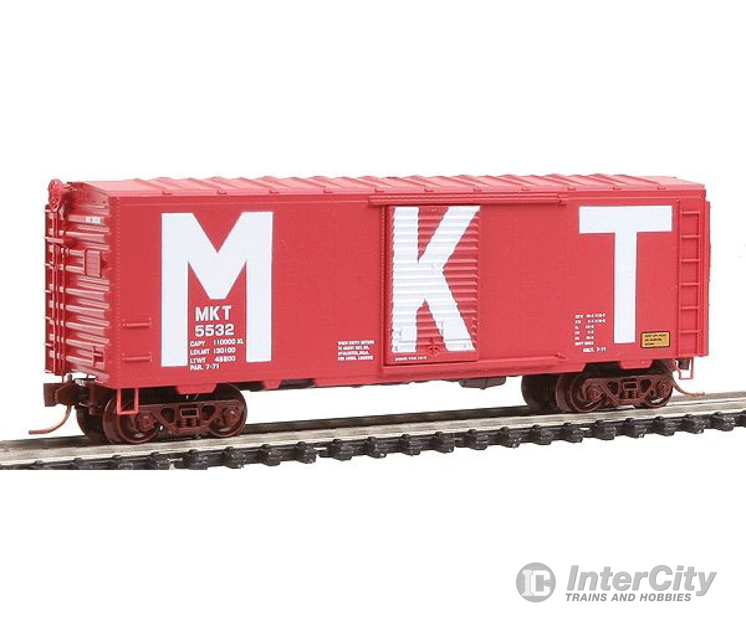 Micro Trains N 7300081 40 Standard Boxcar W/Single Door -- Missouri Kansas & Texas #5532 (Red White