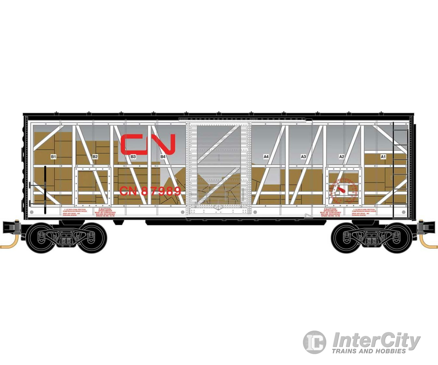 Micro Trains N 7300250 40 Single-Door Boxcar No Roofwalk - Ready To Run -- Canadian National #87989