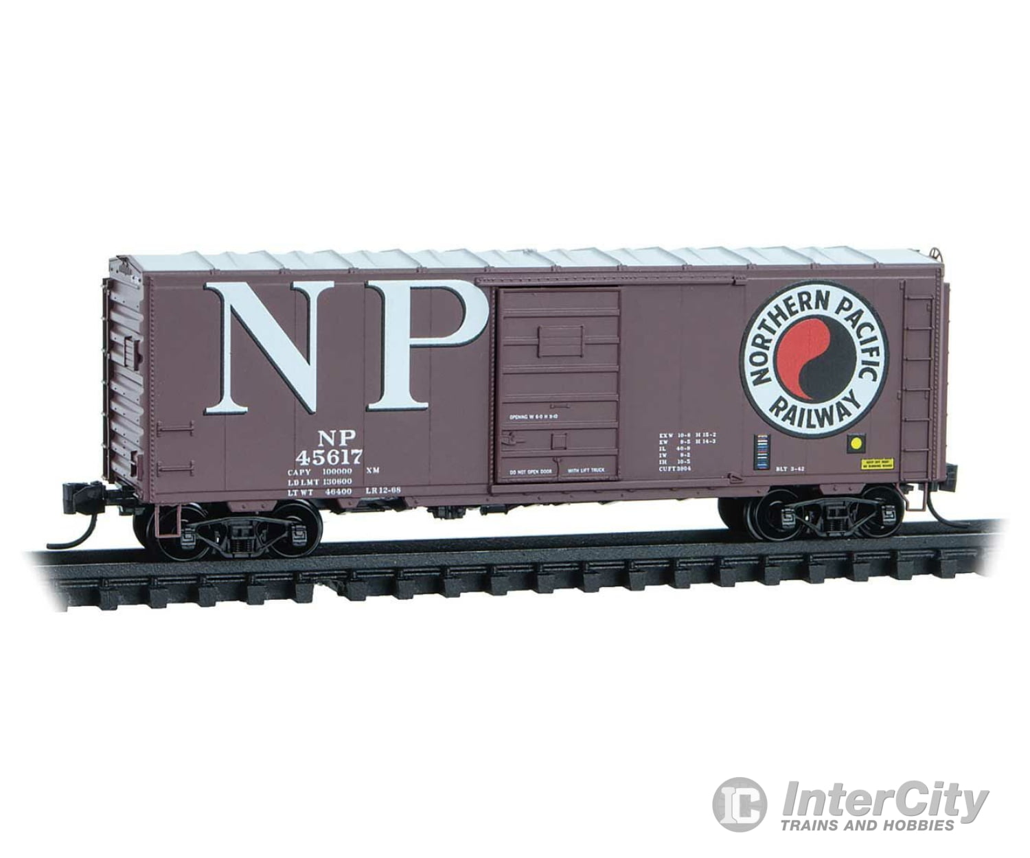 Micro Trains N 7300320 40 Single-Door Boxcar No Roofwalk - Ready To Run -- Northern Pacific #46517