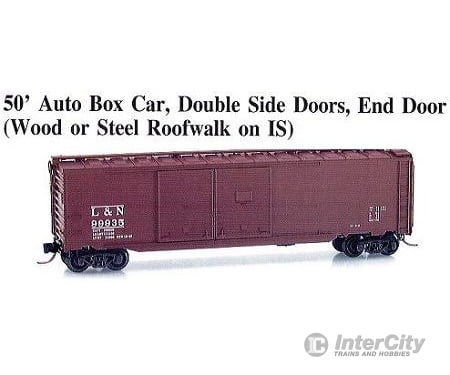 Micro Trains N 7800000 50 Double-Door Auto Boxcar With End Doors - Ready To Run -- Undecorated