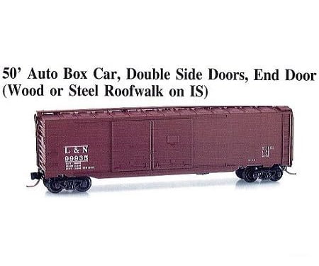 Micro Trains N 7800000 50 Double-Door Auto Boxcar With End Doors - Ready To Run -- Undecorated
