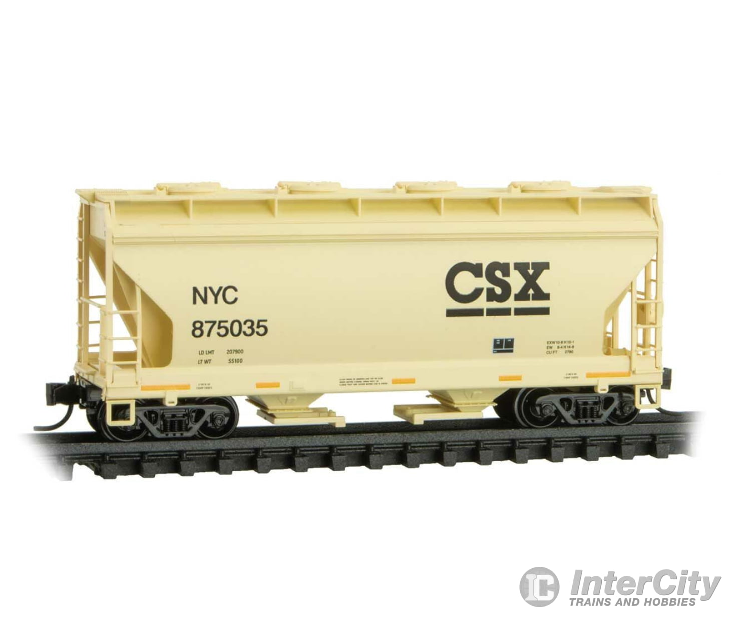 Micro Trains N 9200521 Acf 39 2-Bay Center-Flow Covered Hopper - Round Hatches Ready To Run -- Csx