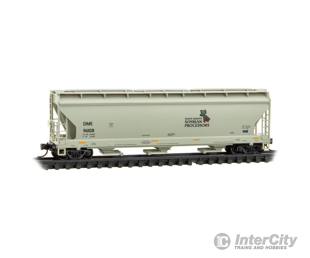 Micro Trains N 9400910 ACF 3-Bay Center Flow Covered Hopper with Elongated Hatches - South Dakota Soybean Processors