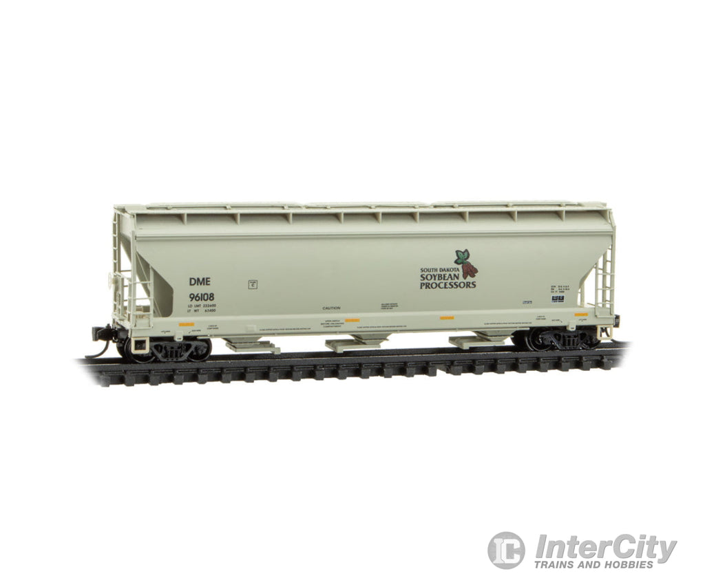 Micro Trains N 9400910 ACF 3-Bay Center Flow Covered Hopper with Elongated Hatches - South Dakota Soybean Processors