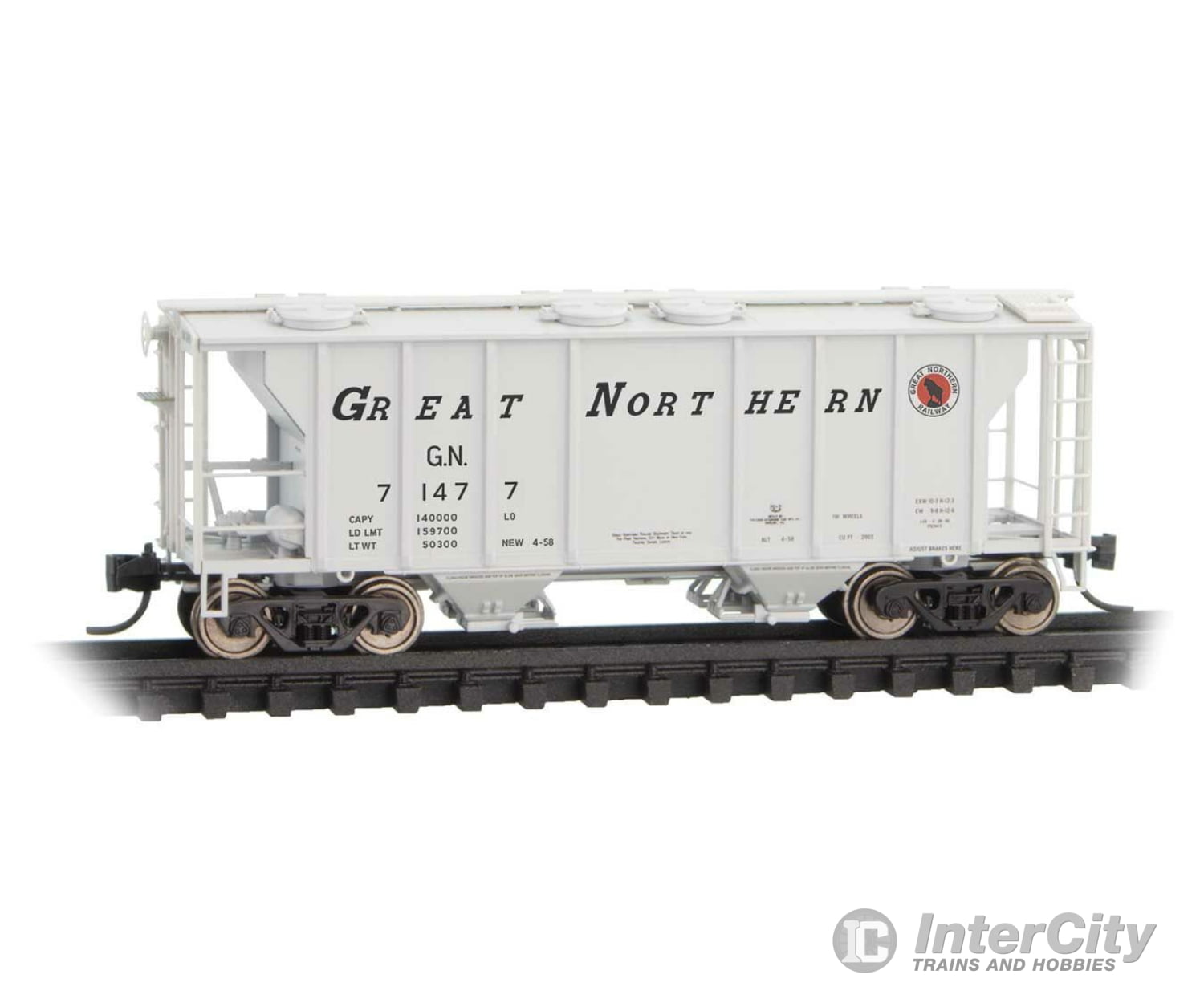 Micro Trains N 9500012 Pullman-Standard Ps-2 2-Bay Covered Hopper - Ready To Run -- Great Northern