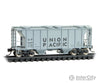 Micro Trains N 9500032 Ps-2 2-Bay Covered Hopper - Ready To Run -- Union Pacific #11449 (Gray Black)