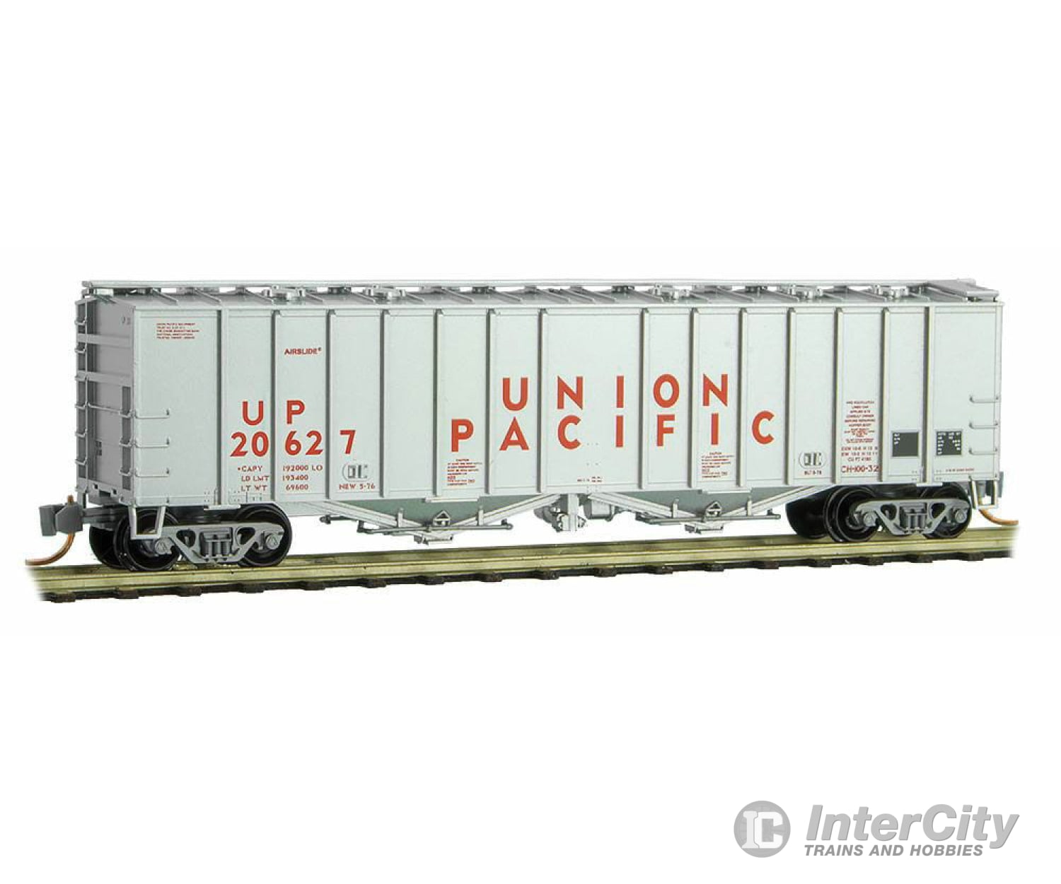 Micro Trains N 9800052 50 Airslide Covered Hopper - Ready To Run -- Union Pacific #20627 (1970S