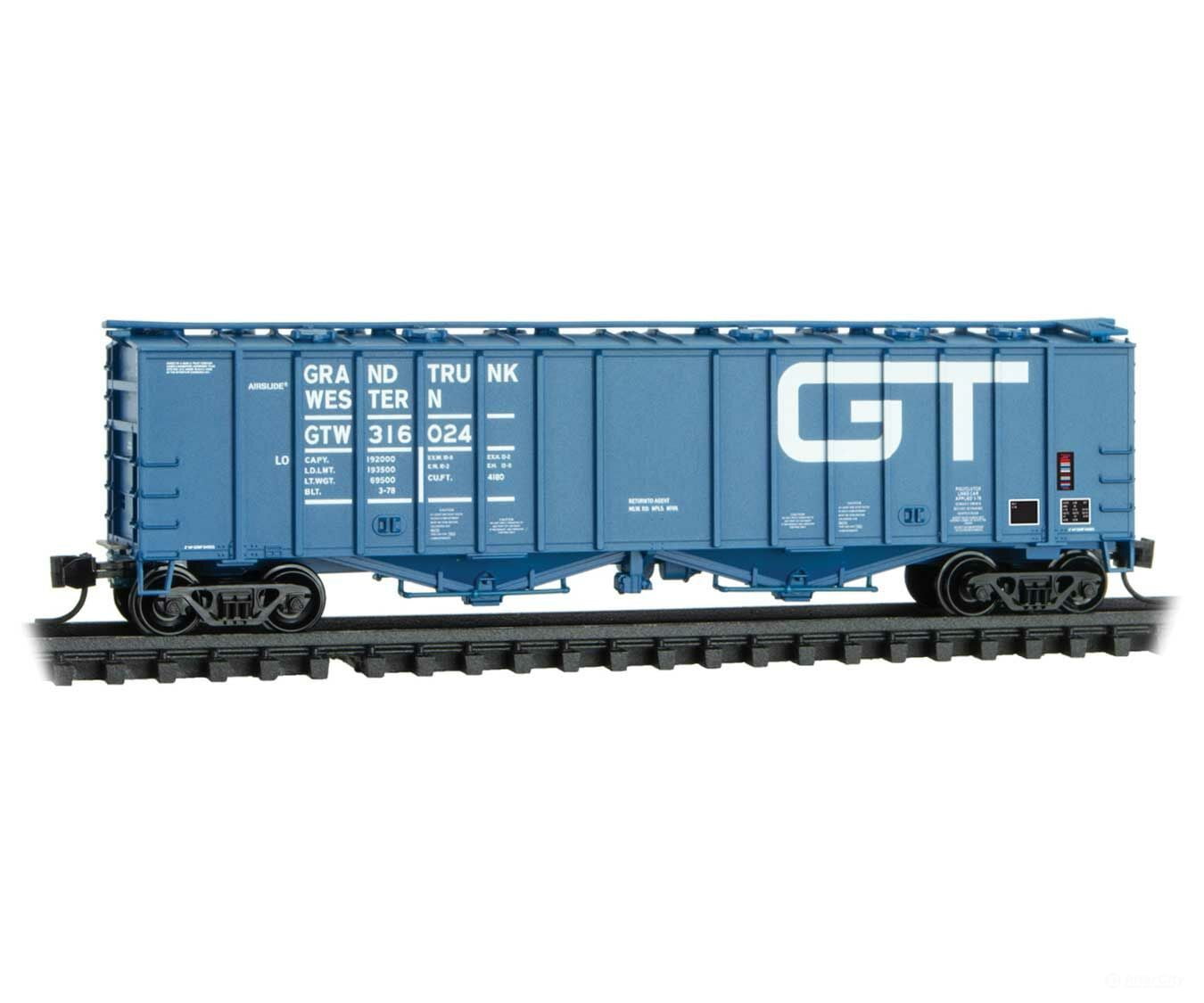 Micro Trains N 9800140 50 Airslide Covered Hopper - Ready To Run -- Grand Trunk Western #316024