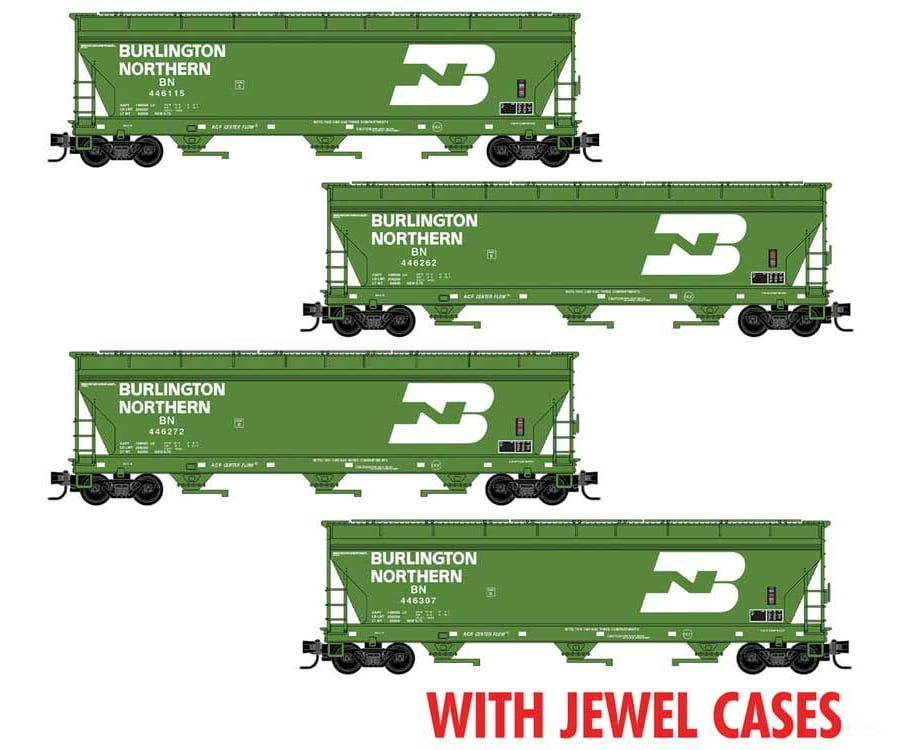 Micro Trains N 98300226 Acf 3-Bay Center Flow Hopper 3-Pack - Ready To Run Jewel Case Burlington