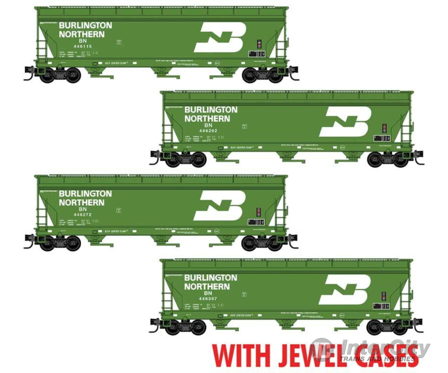 Micro Trains N 98300226 Acf 3-Bay Center Flow Hopper 3-Pack - Ready To Run Jewel Case Burlington