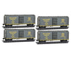 Micro Trains N 98300233 40’ Single-Door Boxcar 4-Pack - Ready to Run - Western Pacific #220106 220108 220146 220194