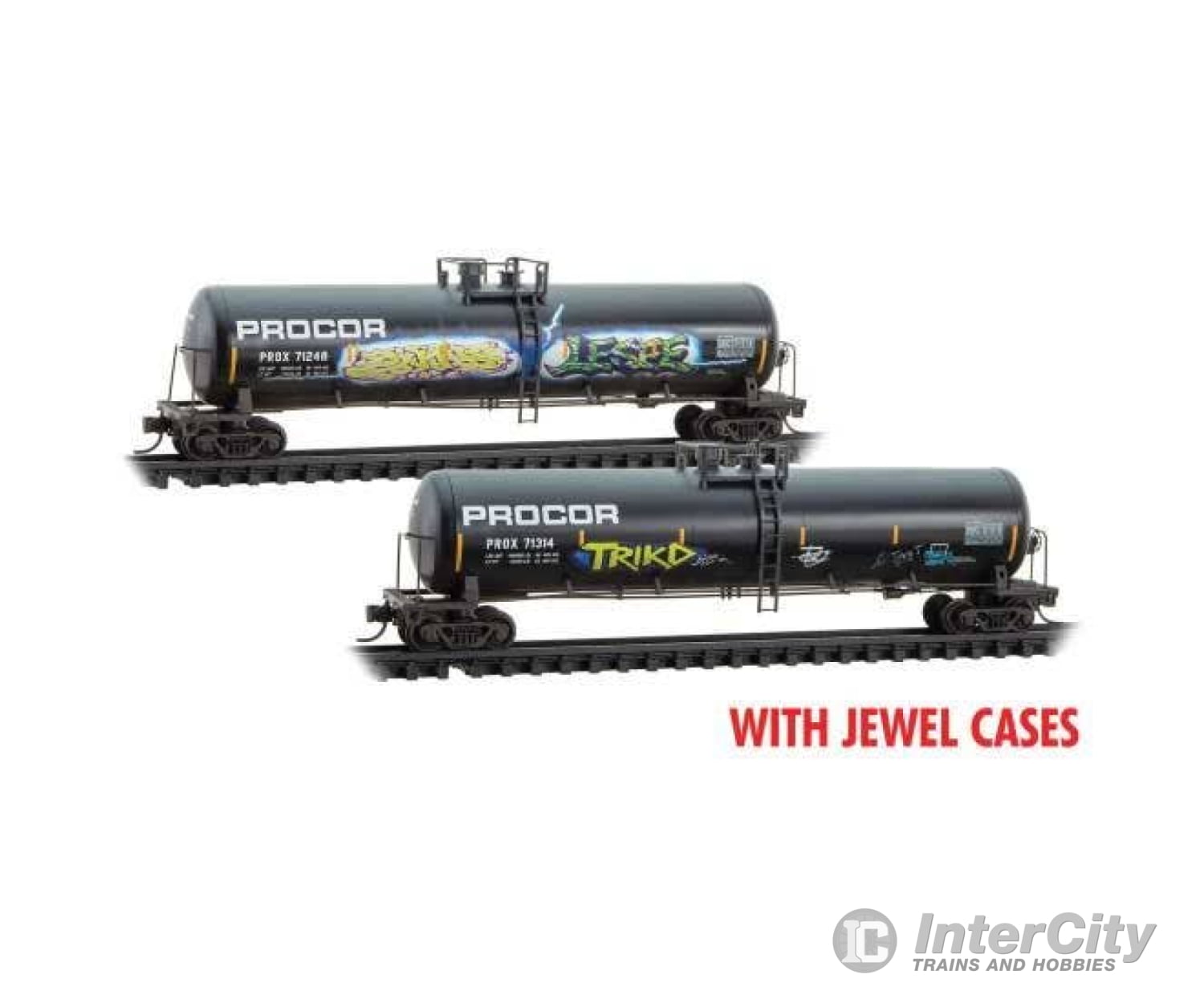 Micro Trains N 98305086 56’ General-Service Tank Car 2-Pack - Ready To Run Procor Prox #71314