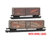 Micro Trains N 98305087 40’ Standard Boxcars Weathered 2-Pk Western Pacific Wp Freight Cars