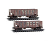 Micro Trains N 98305094 33’ 2-Bay Rib Side Hopper - Southern Pacific #464938 464987 (Weathered Boxcar Red Sans Serif