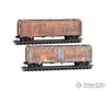 Micro Trains N 98305098 40’ Steel Ice Reefer 2-Pack - Pacific Fruit Express #4914 4490 (Weathered orange Boxcar Red)