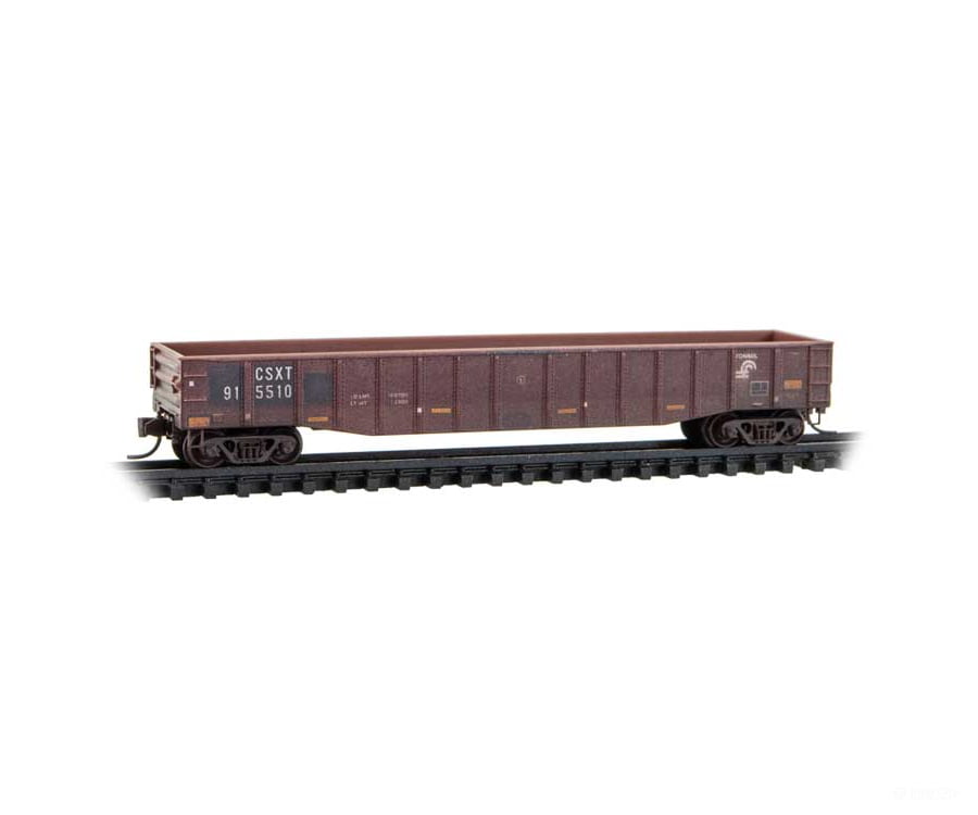 Micro Trains N 983102293 50’ 15-Panel Fixed-End Gondola 2-Pack - Norfolk Southern #619560 CSX #915510 (Weathered Ex-CR