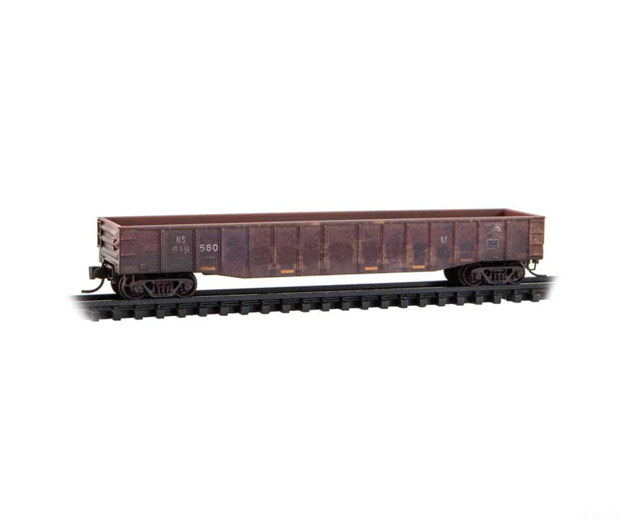 Micro Trains N 983102293 50’ 15-Panel Fixed-End Gondola 2-Pack - Norfolk Southern #619560 CSX #915510 (Weathered Ex-CR