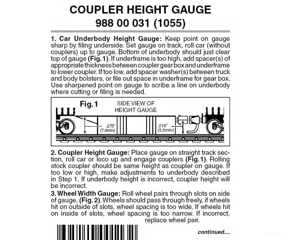 Micro Trains N 98800031 Scale Standards Coupler Height Gauge Tools