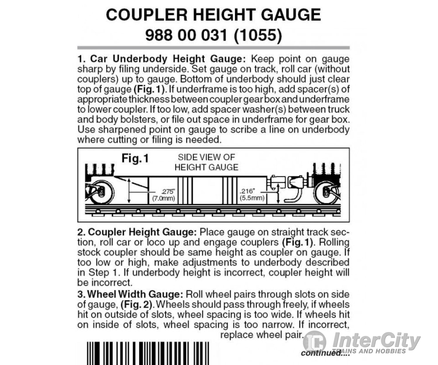 Micro Trains N 98800031 Scale Standards Coupler Height Gauge Tools