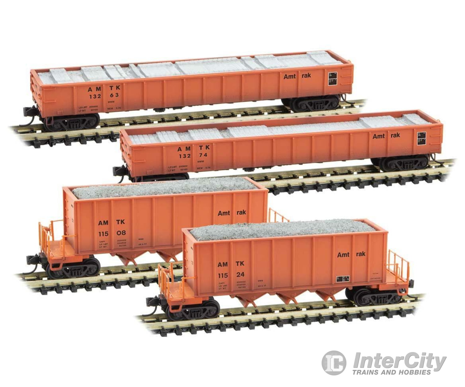 Micro Trains N 99302010 2-43 Rapid Discharge Hopper And 2-50 Gondola Set Loads - Ready To Run --