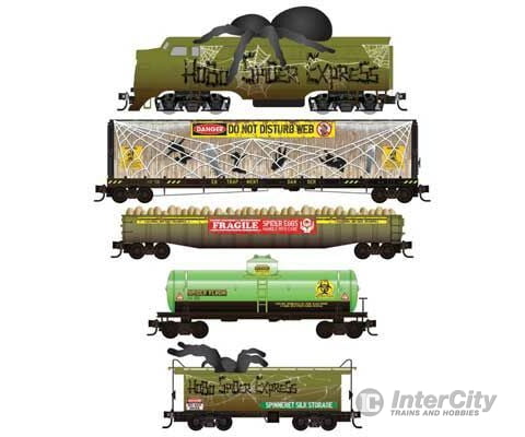 Micro Trains N 99321350 Hobo Spider Express Halloween Train Set - Standard Dc -- Emd Ft-A 5 Cars
