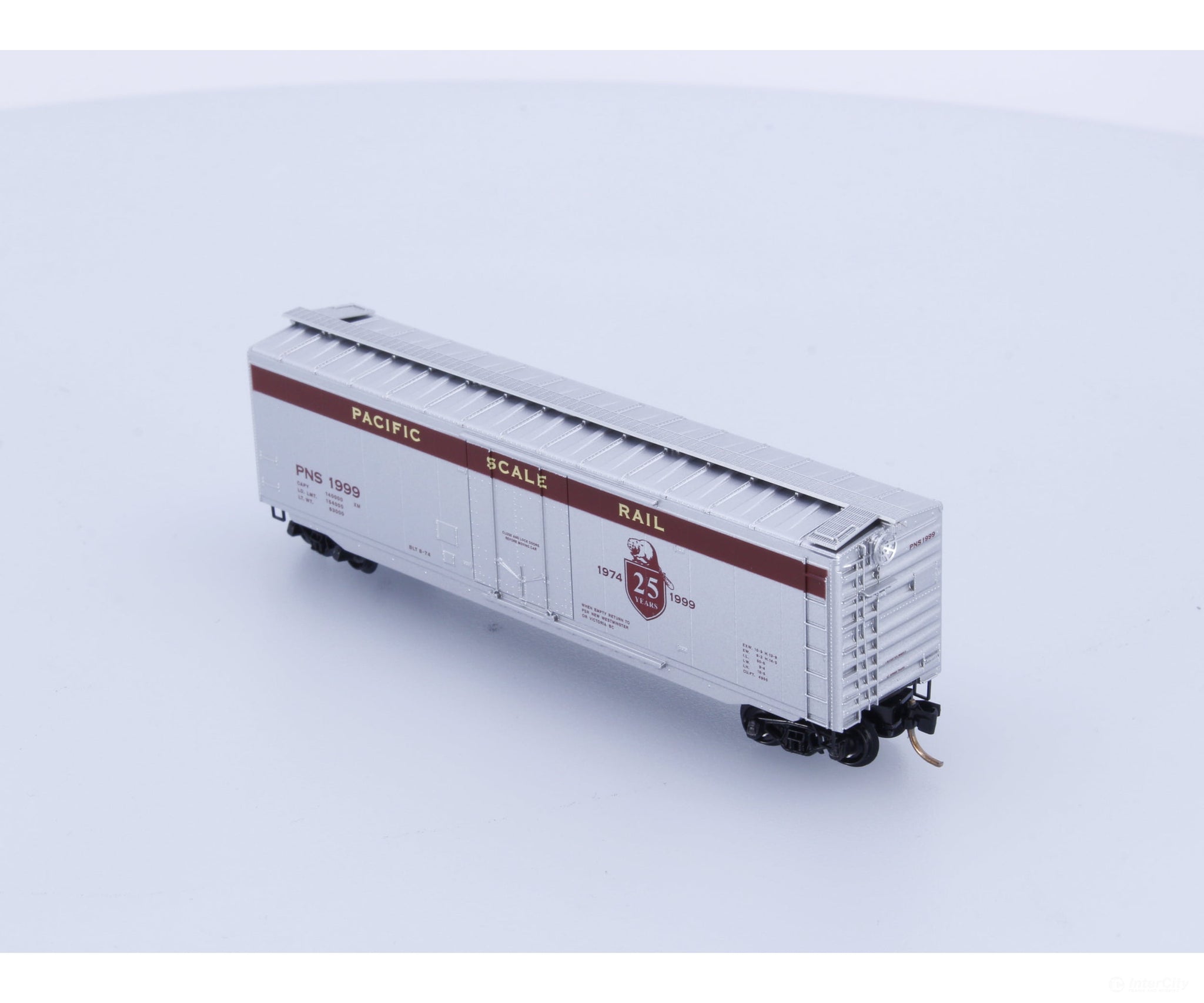 Micro Trains Pns-9 N 25Th Anniversary Pacific Scale Rail 50 Foot Plug Door Boxcar 1999 (#1) Freight