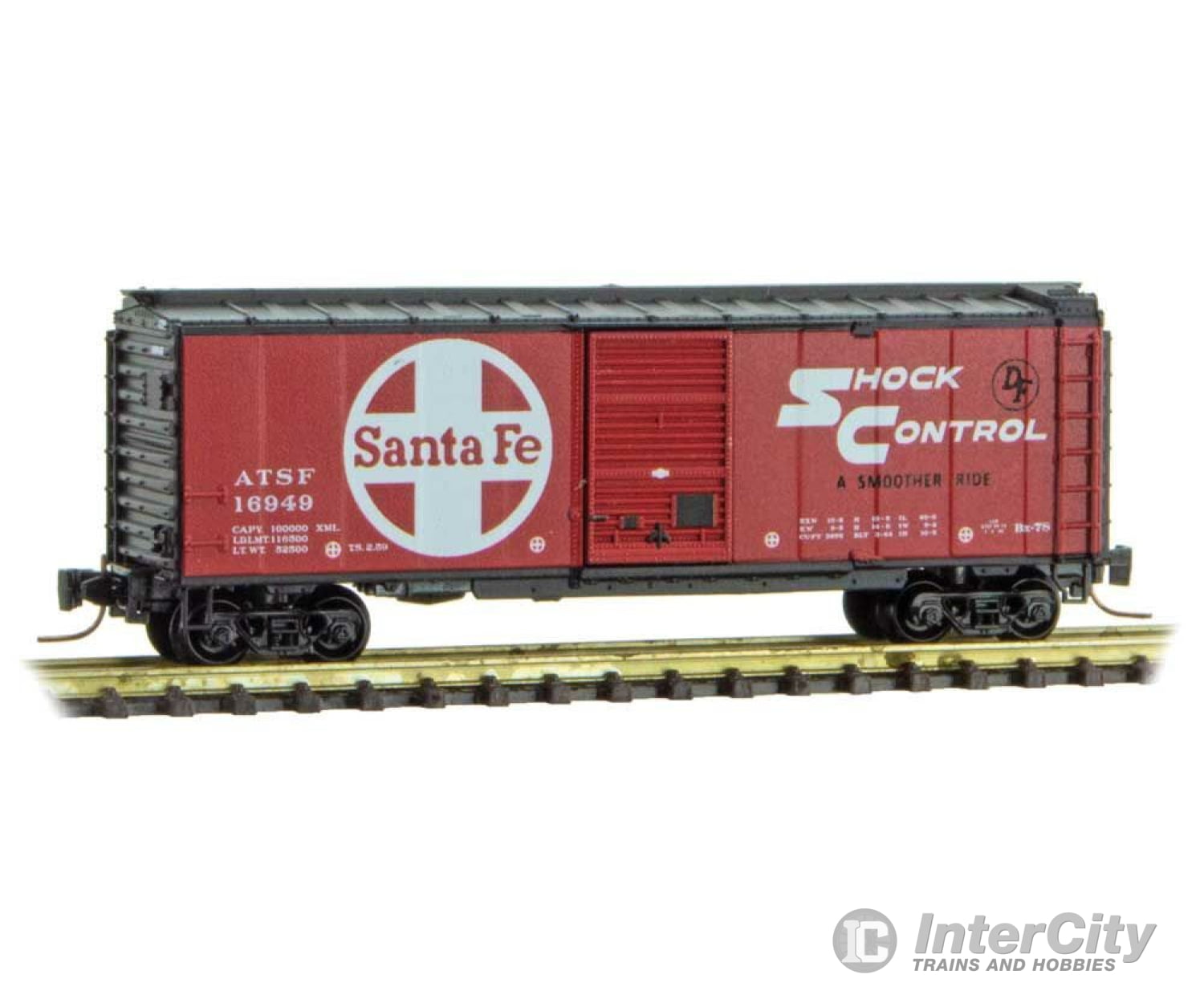 Micro Trains Z 50000047 40 Single-Door Boxcar - Ready To Run -- Santa Fe 16949 (Class Bx-78 Red