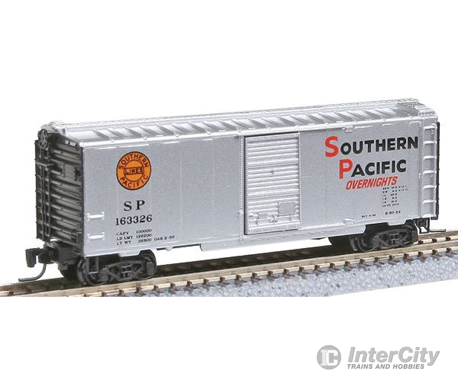 Micro Trains Z 50000582 40 Stanard Boxcar Single Doors -- Southern Pacific #163326 Silver/Blk