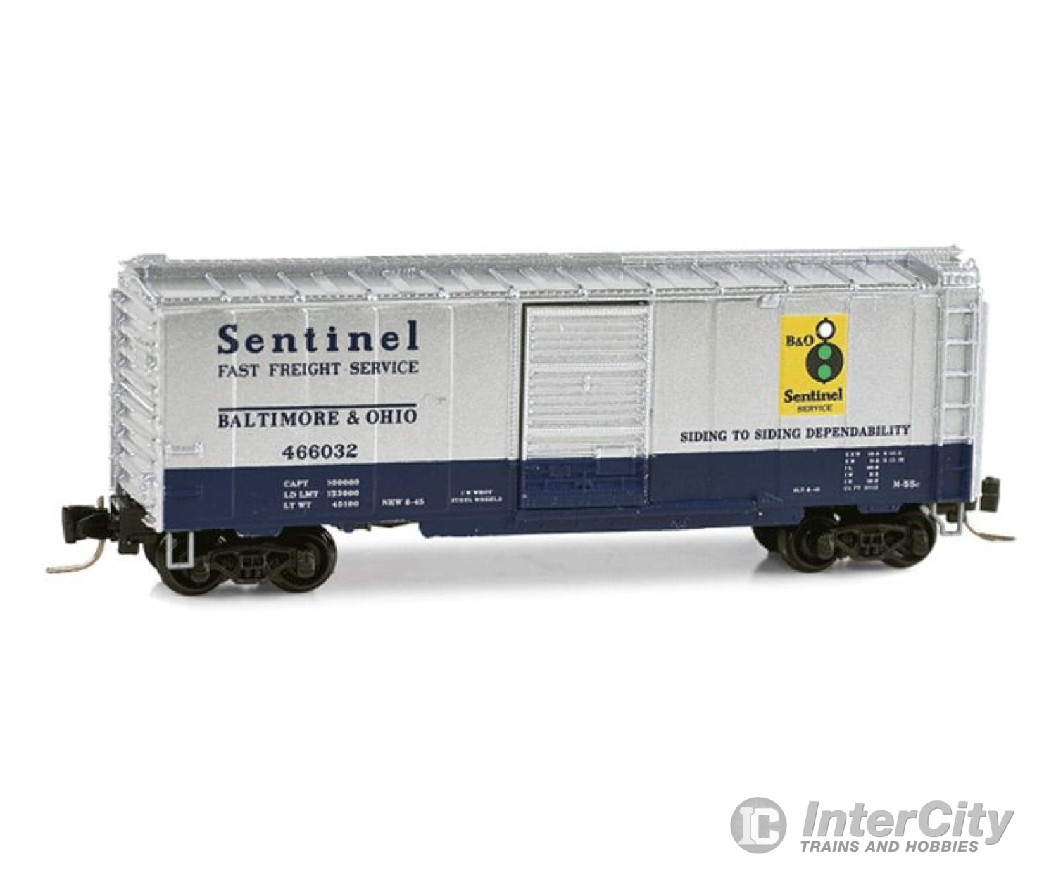 Micro Trains Z 50000751 40 Single-Door Boxcar - Ready To Run -- Baltimore & Ohio #466032 (Silver