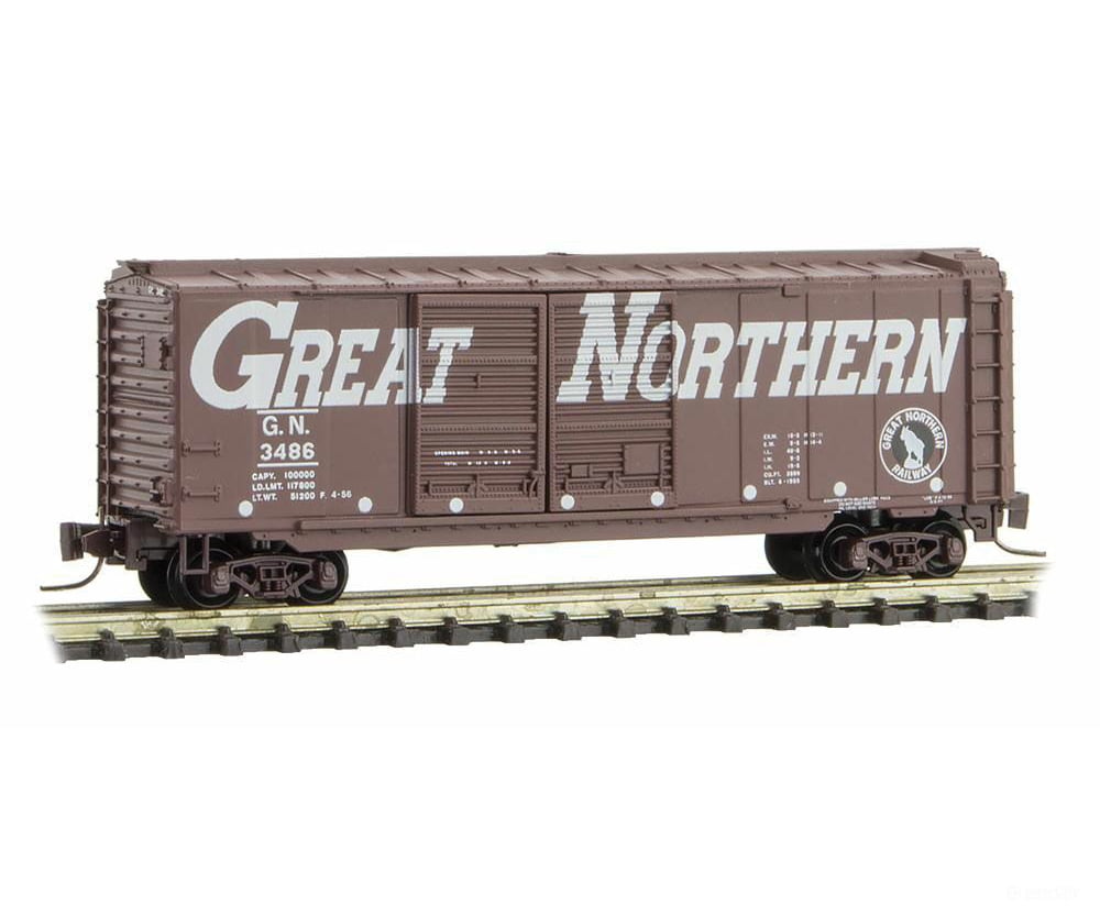 Micro Trains Z 50100230 Micro-Trains Mtl Gn Great Northern Box Car #3486 Circus Series #2 Freight