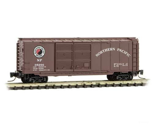 Micro Trains Z 50100282 40 Double-Door Boxcar - Ready To Run -- Northern Pacific 38268 (Boxcar Red