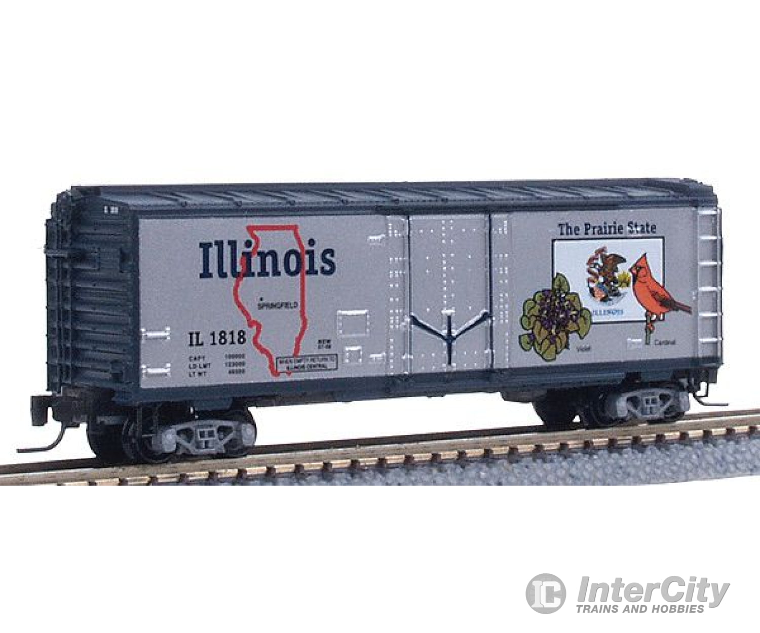 Micro Trains Z 50200501 50-State Car Series - 40 Plug-Door Boxcar -- Illinois #1818 (#1 In Series;