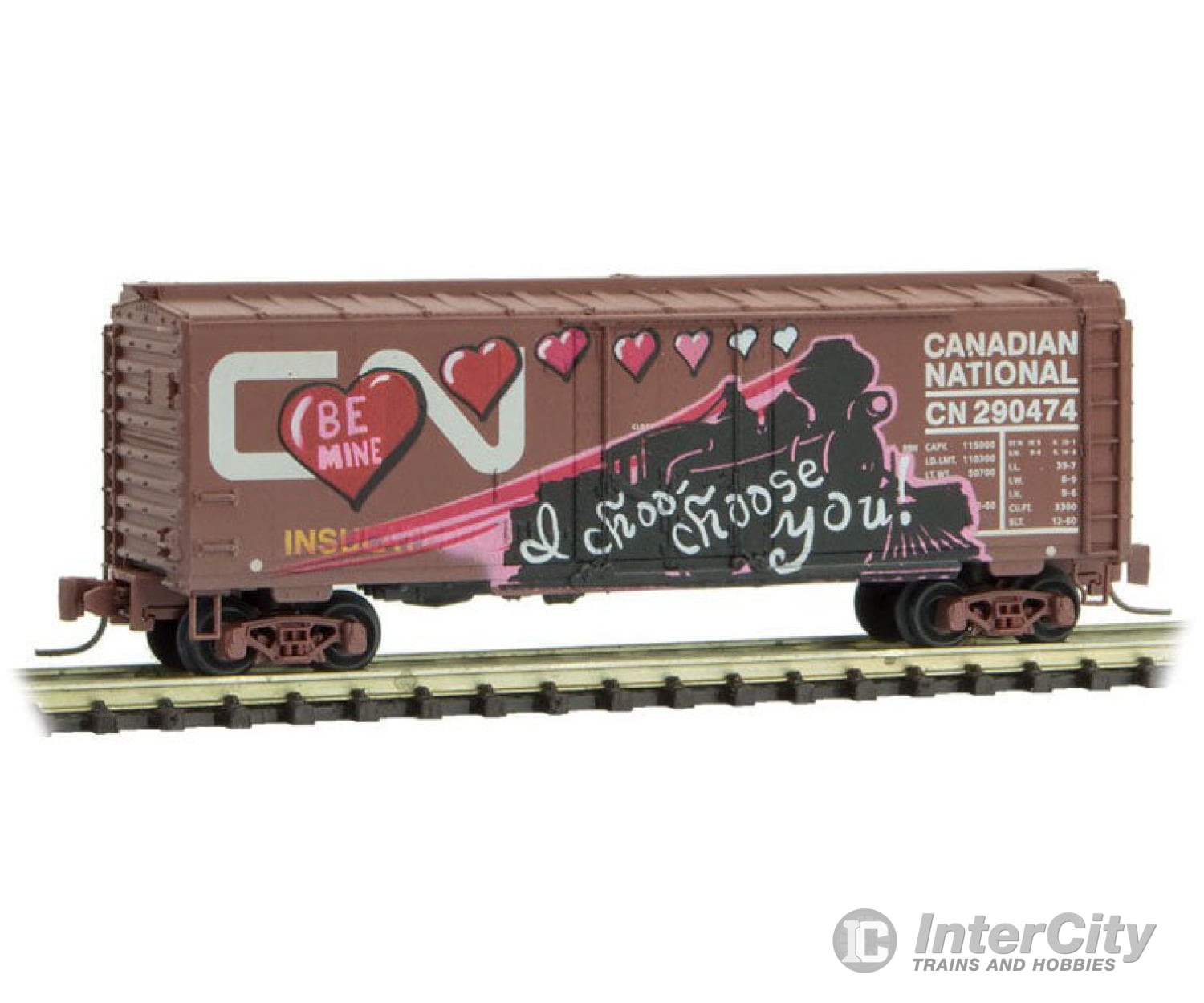 Micro Trains Z 50244280 Scale - 40 Ft Plug Door Box Car Canadian National (Cn) #290474 Weathered