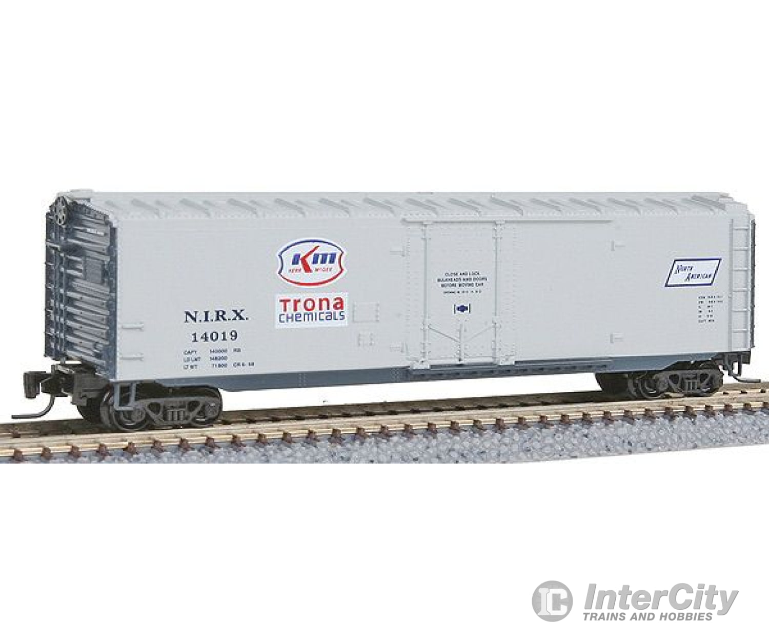 Micro Trains Z 50700460 50 Plug-Door Boxcar - Ready To Run -- Kerr-Mcgee/Trona Chemicals Nirx #14019