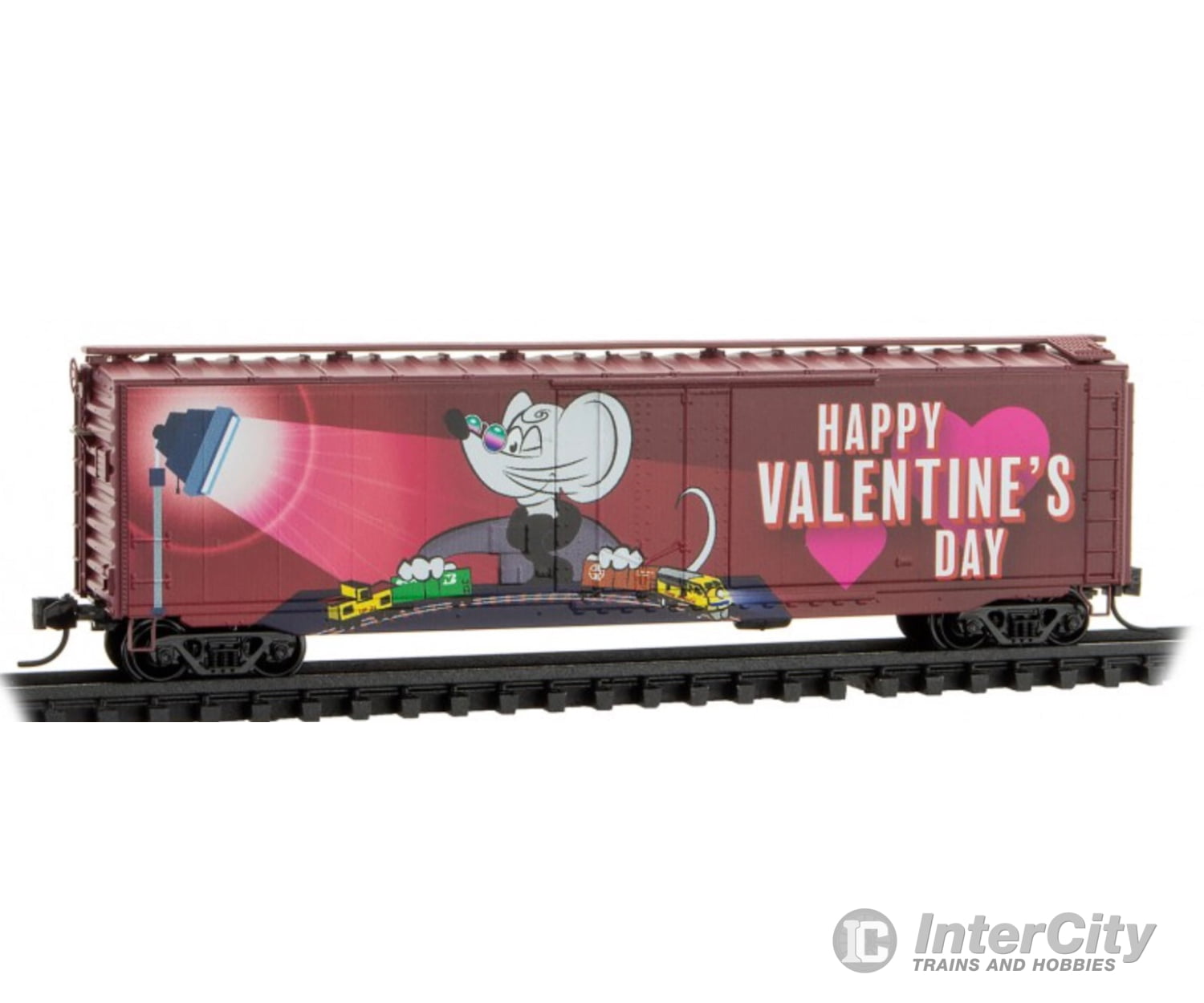 Micro Trains Z 50700540 50 Plug-Door Boxcar - Ready To Run -- Micro-Mouse Christmas Car #2011 (White