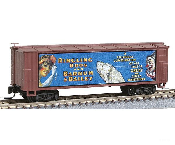 Micro Trains Z 51500608 Ringling Bros. Billboard Series Wood Sheathed Boxcar -- Car #8 (Polar Bear)