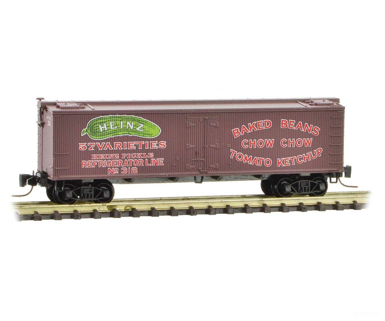 Micro Trains Z 51800540 40 Wood-Sheathed Ice Reefer - Ready To Run -- Heinz 312 (Boxcar Red Red