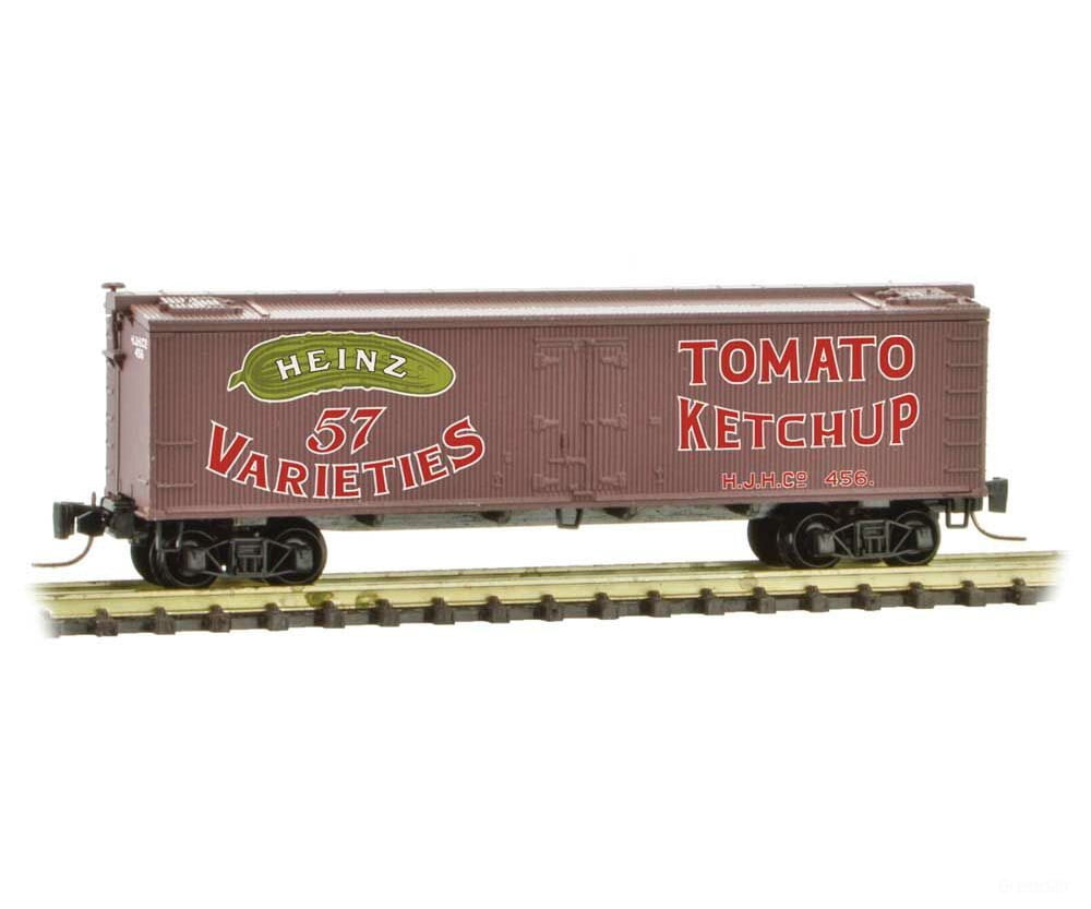 Micro Trains Z 51800570 40 Wood-Sheathed Ice Reefer - Ready To Run -- Heinz 456 (Boxcar Red Red