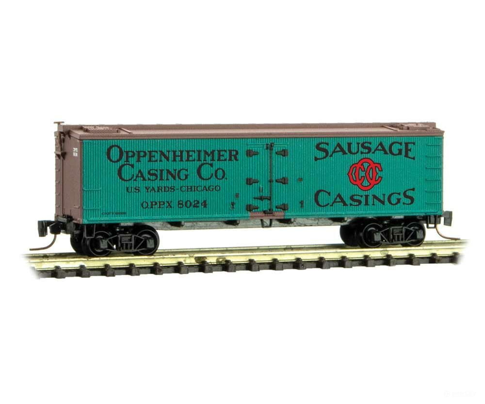 Micro Trains Z 51800691 40 Wood-Sheathed Ice Reefer - Ready To Run -- Oppenheimer Casing Co. 8024